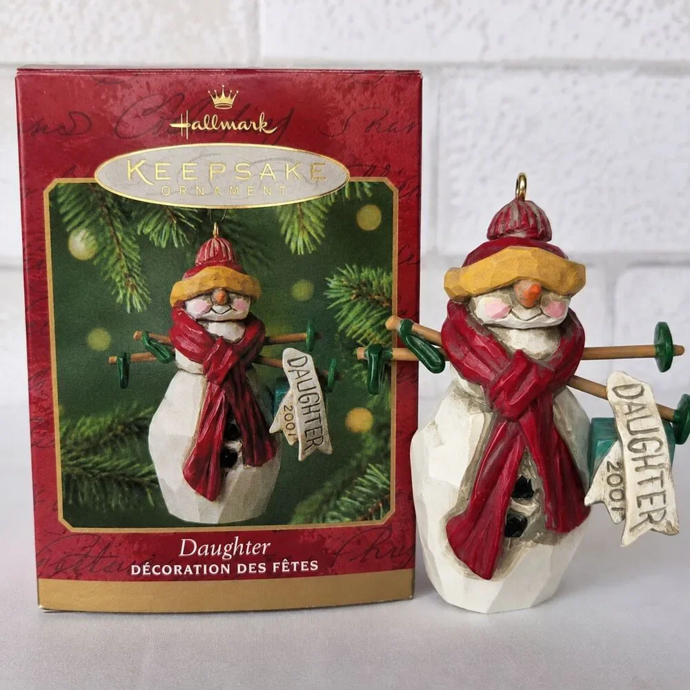 Hallmark Keepsake 2001 Daughter Snowman Ornament QX8425 Linda Sickman w/ Box
